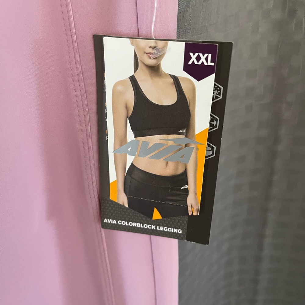 Avia Women's Performance Leggings size xxl (20) color Misty Mauve B-3 - Picture 3 of 12